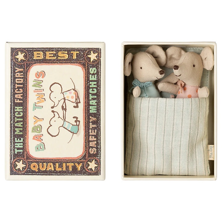 Maileg Mice Matchbox Twins, ideal for Maileg mouse house setup