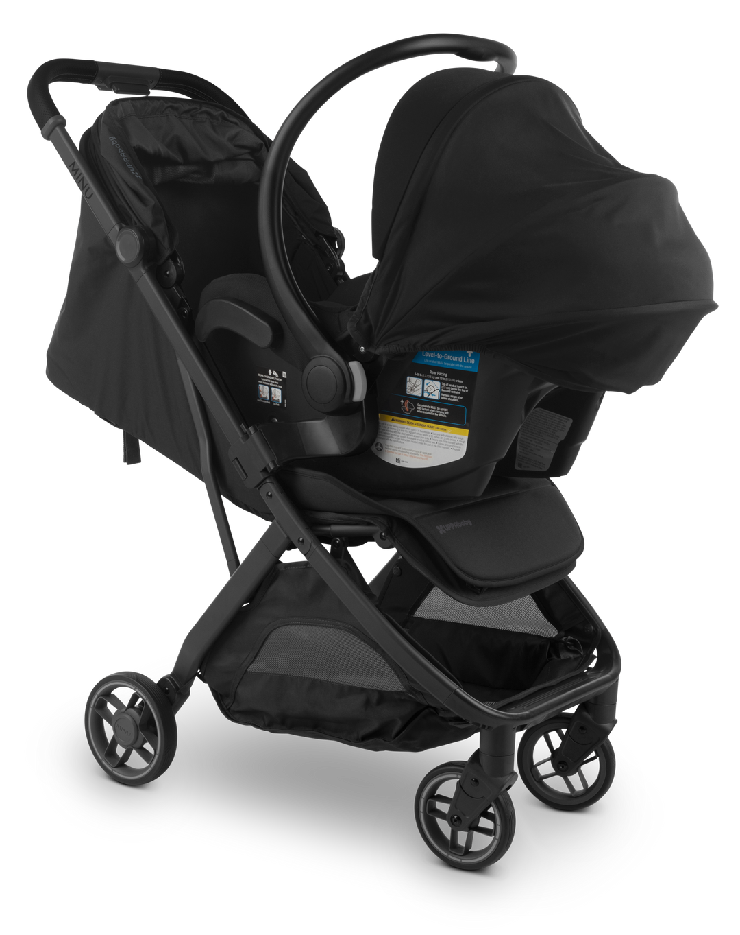 Nuna car seat easily attaches with UPPAbaby Minu V3 Car Seat Adapters, designed for simple stroller connections.