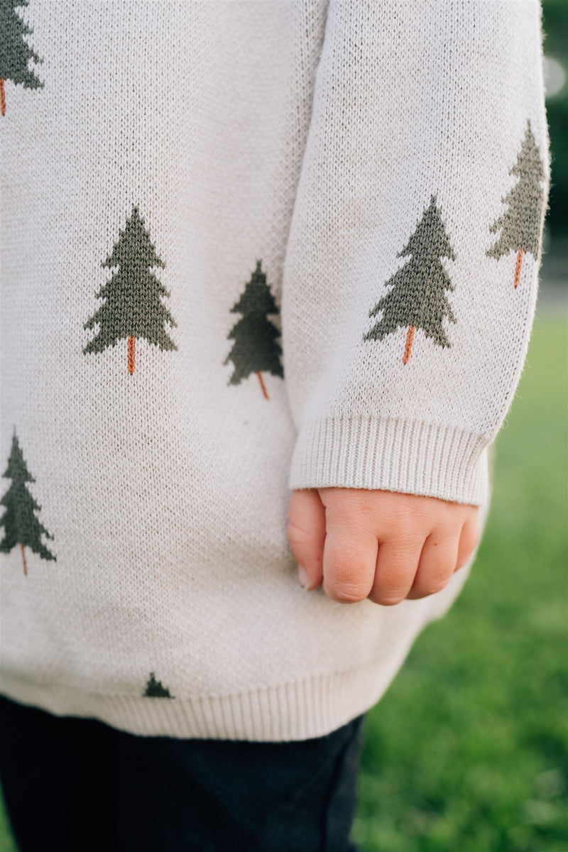 Little ones stay cozy in the Mebie Baby Pine Tree Knit Sweater, a sweet choice for new born baby clothes