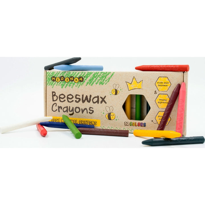 Mendenka Classic Crayons set, eco-friendly beeswax crayons with vibrant colors, safe and non-toxic for kidsÕ art projects.