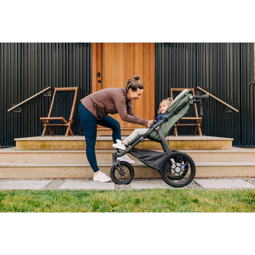 UPPAbaby Ridge Jogging Stroller with all-terrain rubber tires for easy handling