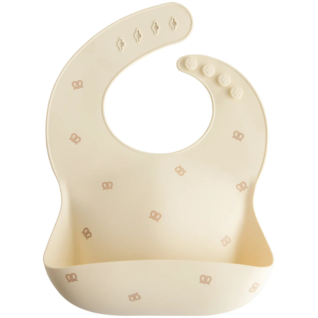 Mushie Silicone Bib in Pretzel