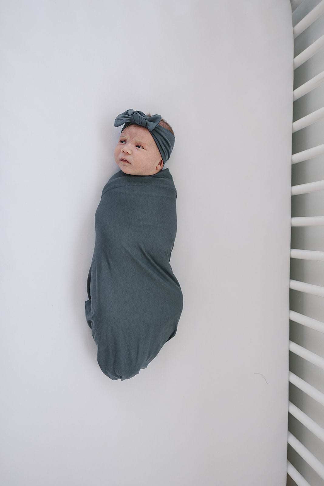 Mebie Baby Charcoal Bamboo Stretch Swaddle makes naptime warm and cozy, perfect swaddle for babies.