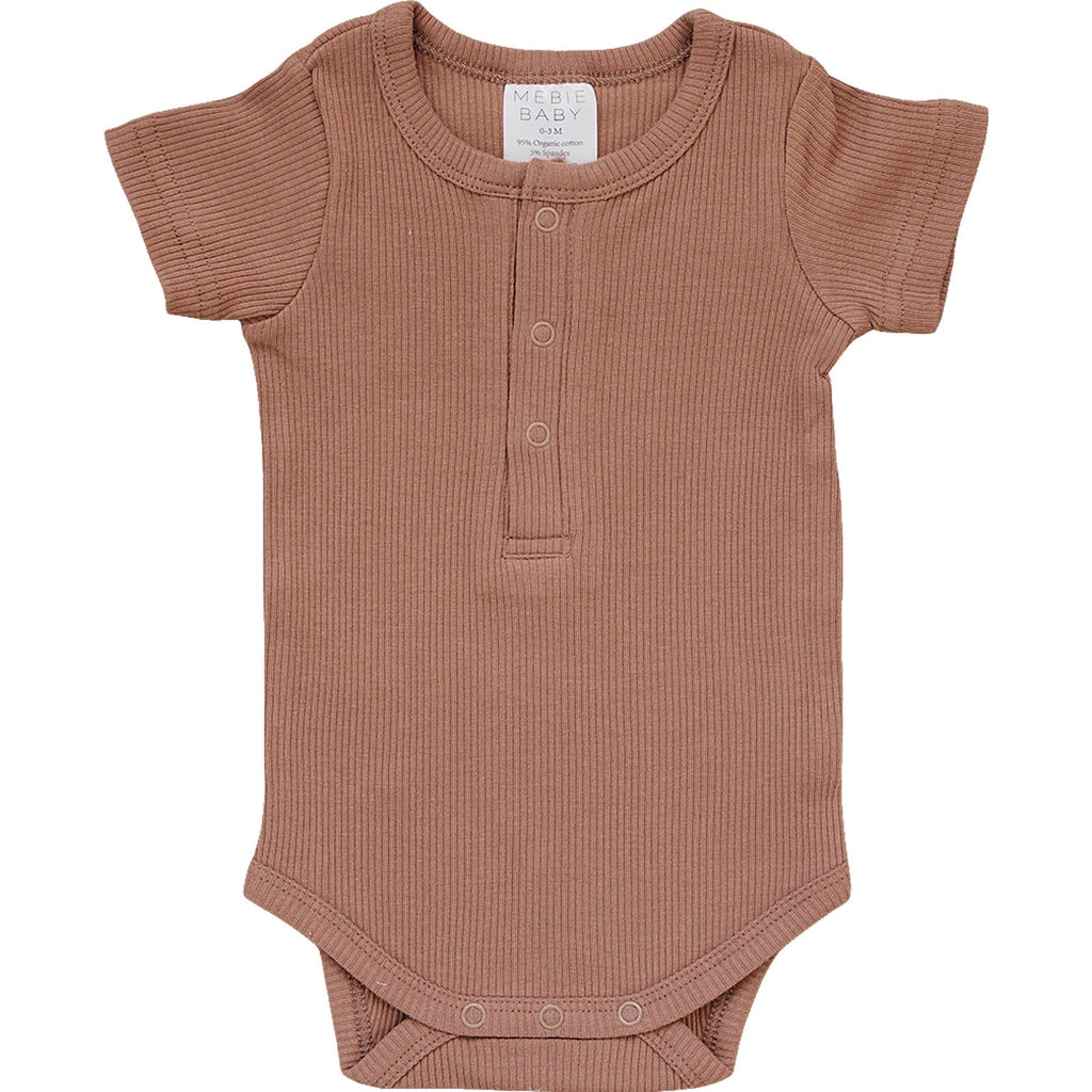 Medie Baby organic ribbed short sleeve organic cotton bodysuit