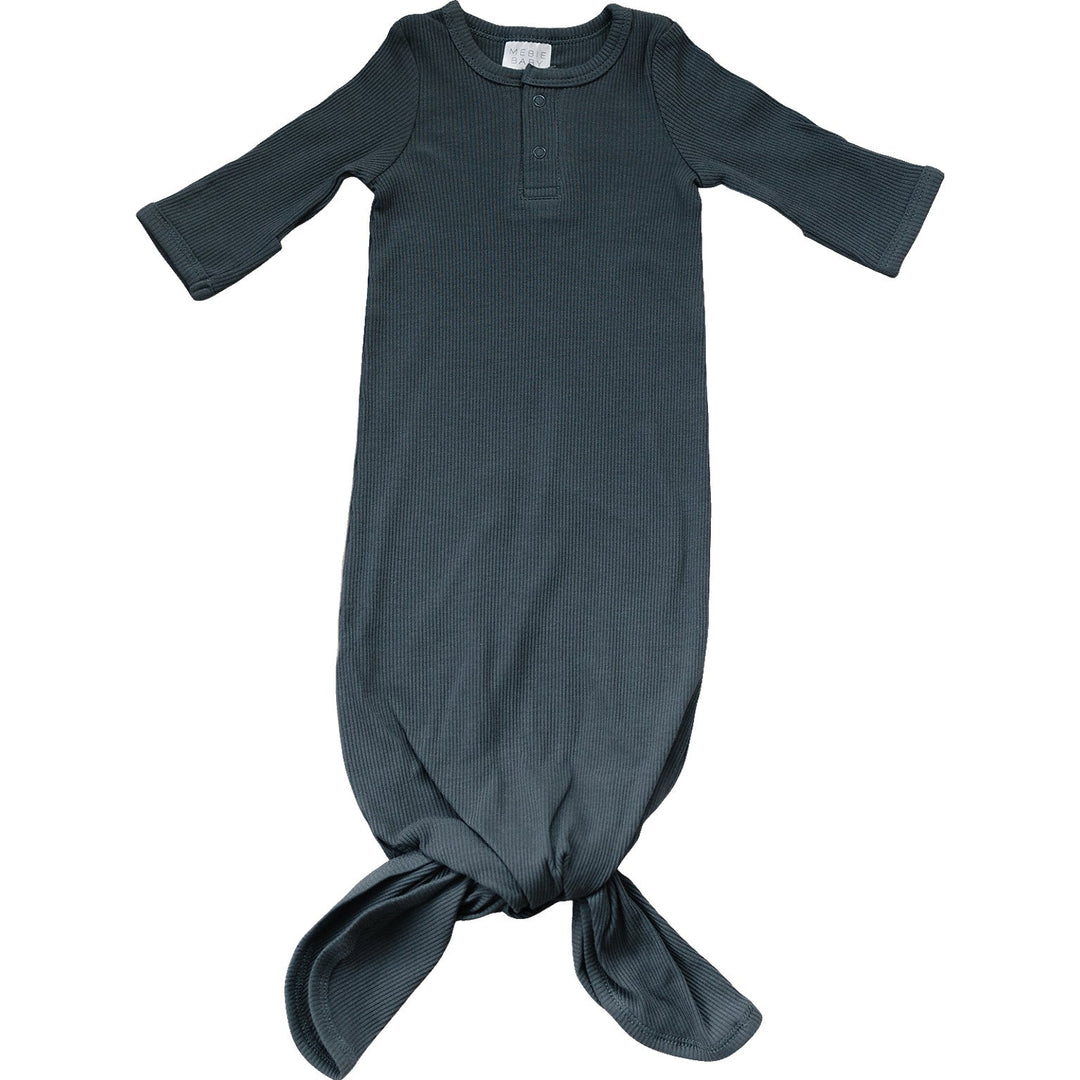 Mebie Baby Charcoal Organic Cotton Ribbed Knot infant sleep sack