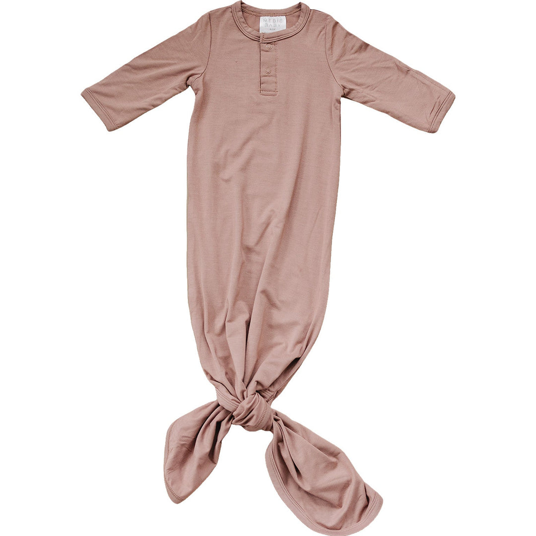 Mebie Baby clothes organic bamboo gown in dusty rose