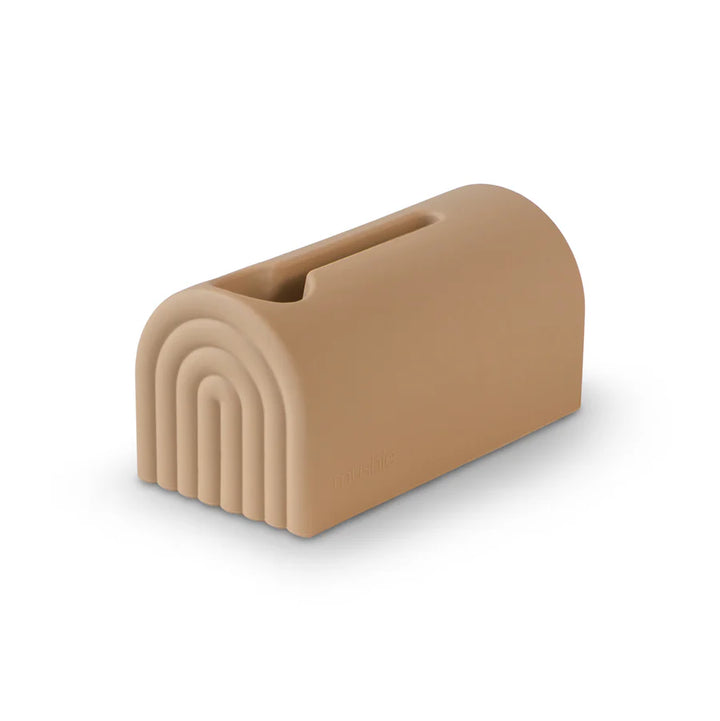 Mushie Spout Cover Bath in Natural A soft natural-colored spout cover providing secure protection for babies during bathtime