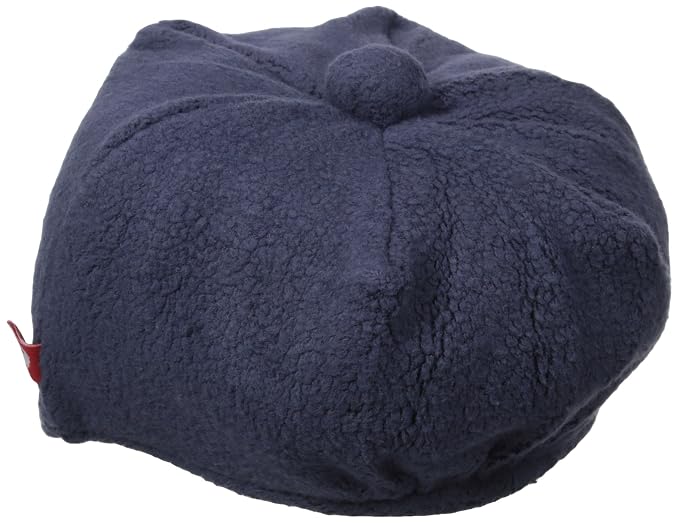 Plush fleece crown and button top seen from above on the Zutano Cozie Fleece Newsboy Cap for toddlers