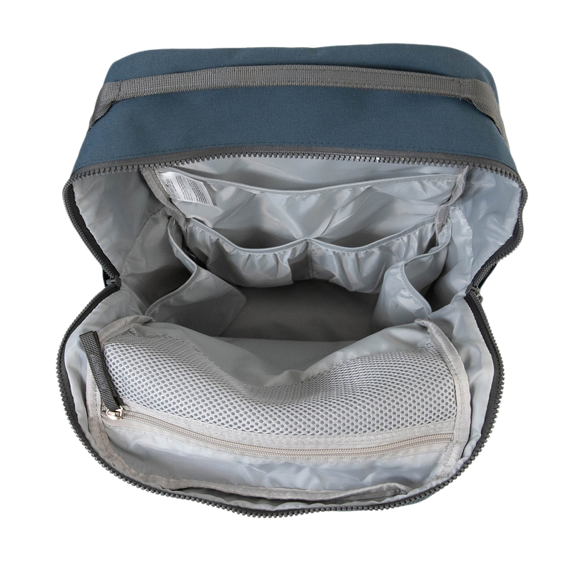 Detailed look at the Little Unicorn Red Rovr Roo Backpack - Navy featuring smart organization for backpack kids.