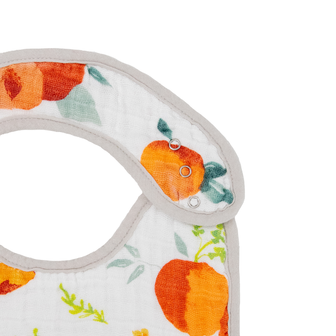 Georgia Peach Cotton Muslin Classic Bib 3 Pack by Little Unicorn, stylish bibs for babies