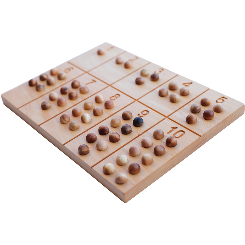 wooden story montessori wooden counting toy board with balls