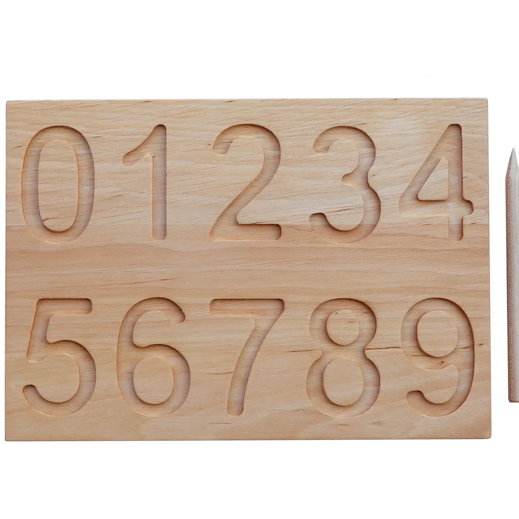 wooden story natural wood number writing toy for toddlers
