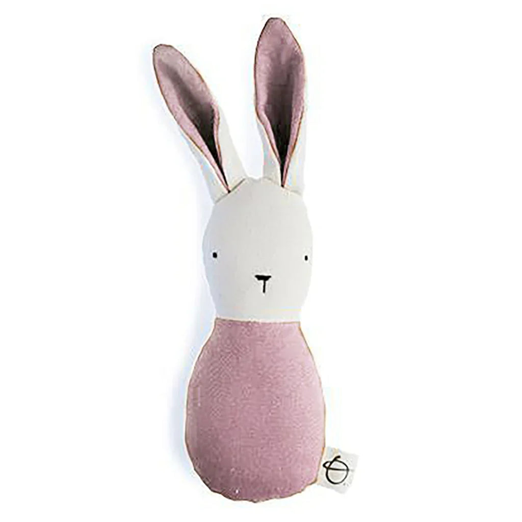 Ouistitine Baby Rattle Bunny in Powder Pink