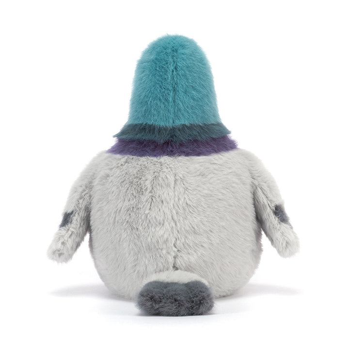 Jellycat Strutton Pigeon plush toy back view gray pigeon stuffed animal soft bird plush nursery decor collectible Jellycat stuffed animal for kids