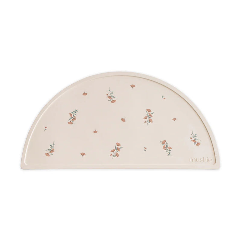 Mushie Pink Flowers Silicone Placemat Beautiful pink flower designs perfect for adding a sweet touch to meals