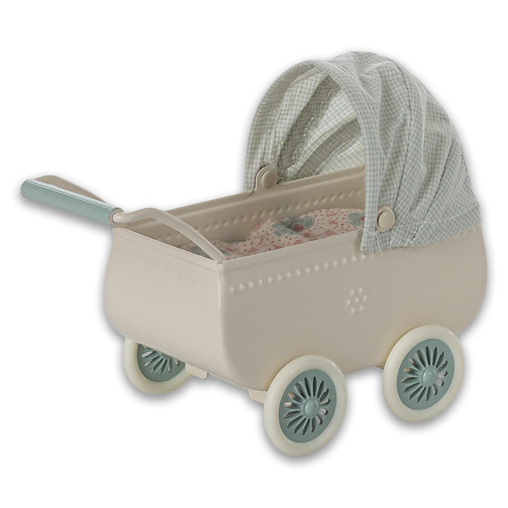 Maileg Mint Pram with baby mouse