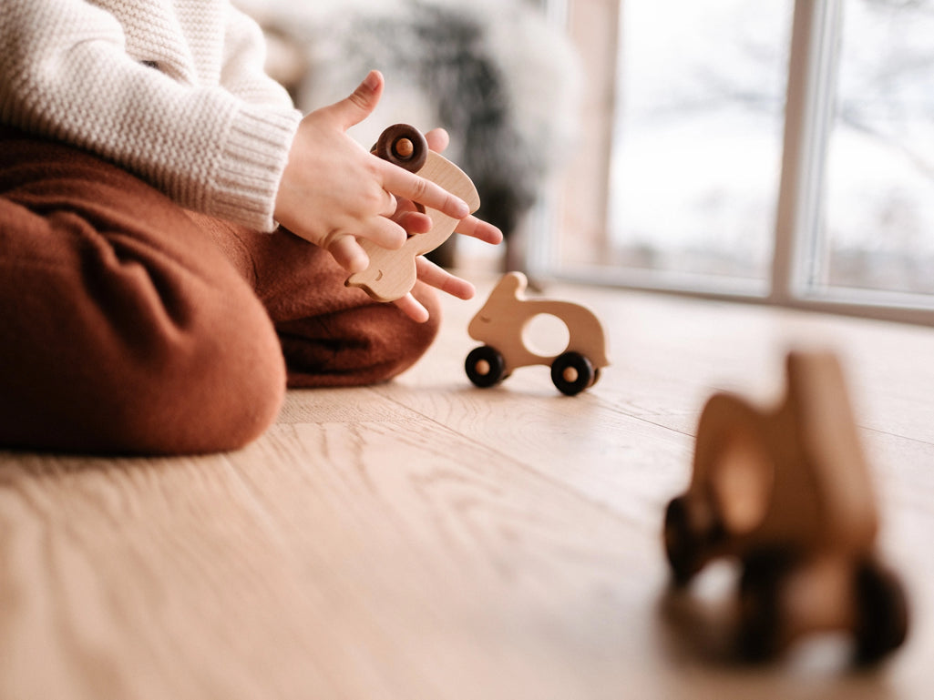 wooden story montessori toys push rabbit wooden toys