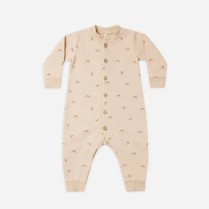 quincy mae baby fleece jumpsuit rainbow