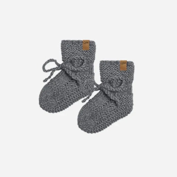 quincy mae knit baby booties in navy