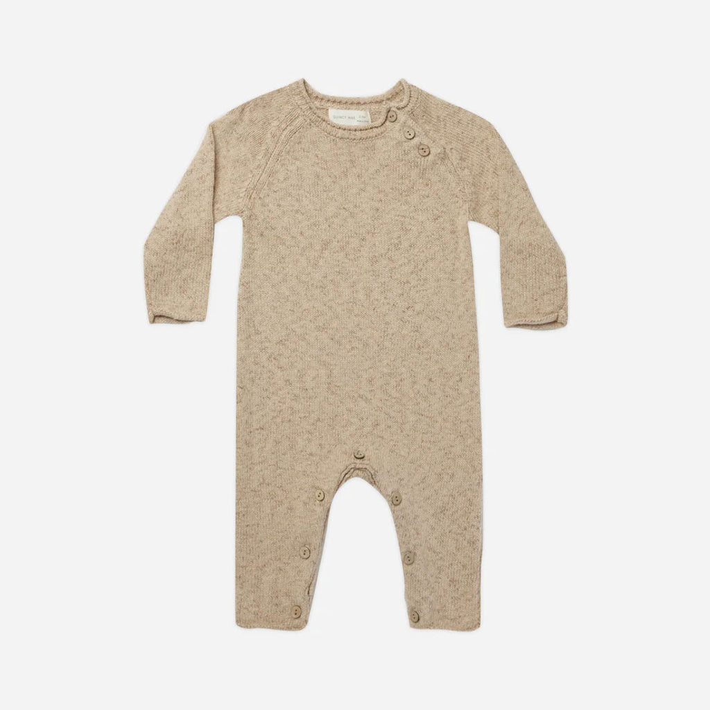 quincy mae baby knit jumpsuit latte