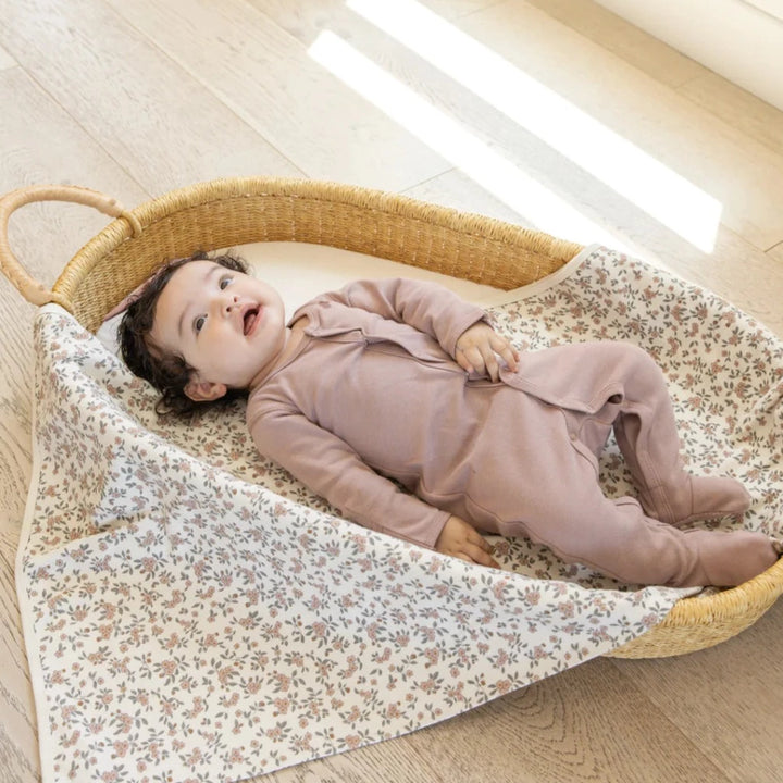 quincymae baby footie in mauve