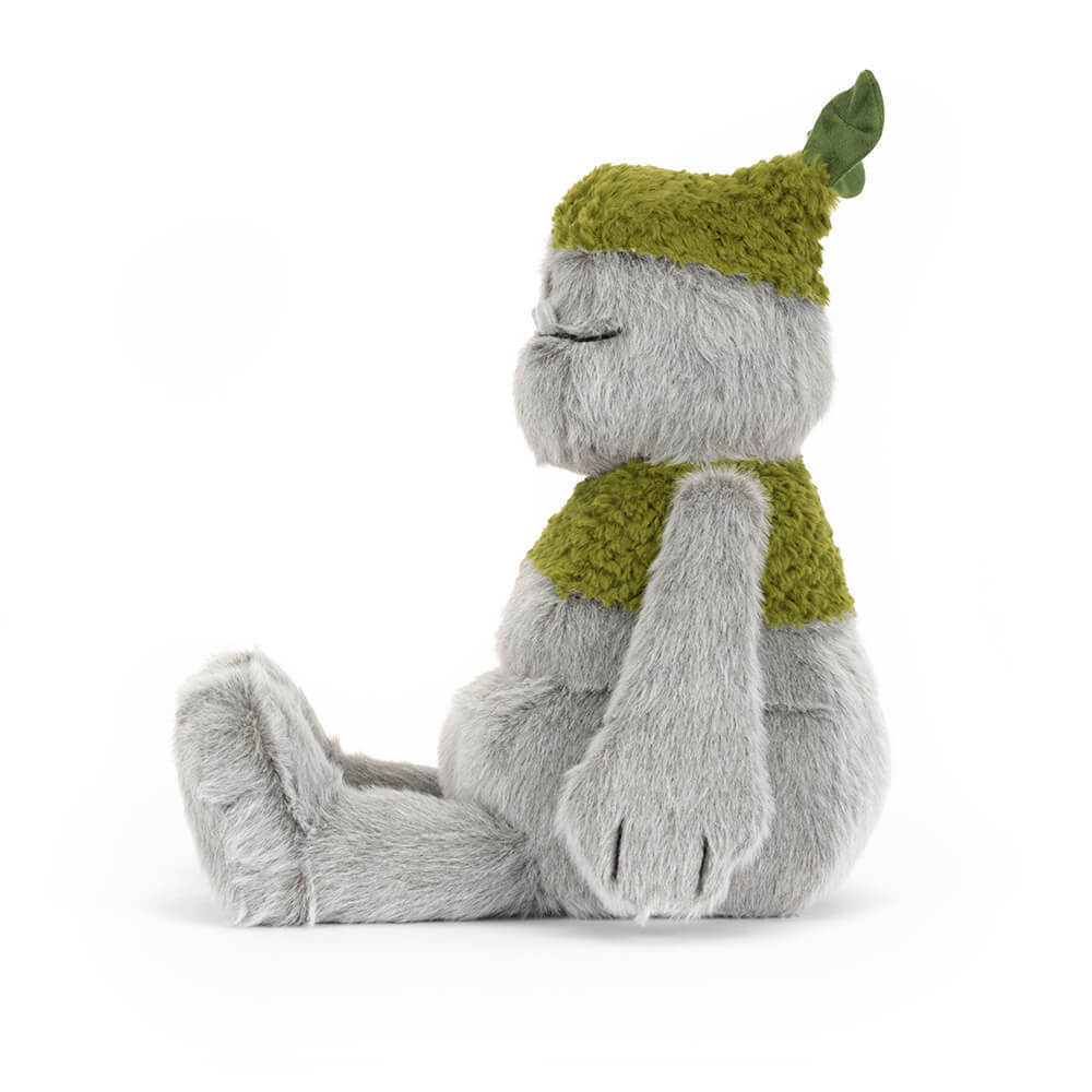 Jellycat Rockleton plush stuffed animal toy, soft mossy rock character stuffed toy, best children's toy - close-up detail
