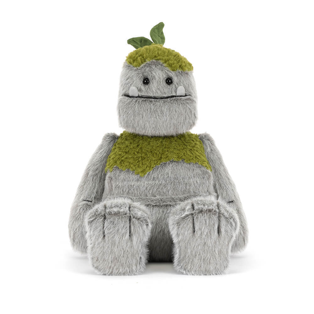 Jellycat Rockleton plush stuffed animal toy, soft mossy rock character stuffed toy, best children's toy - side view