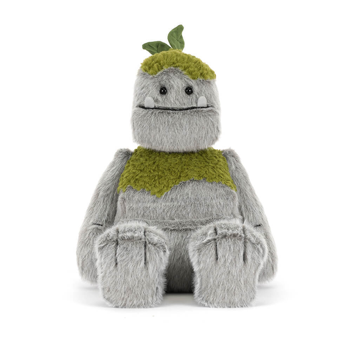 Jellycat Rockleton plush stuffed animal toy, soft mossy rock character stuffed toy, best children's toy - side view