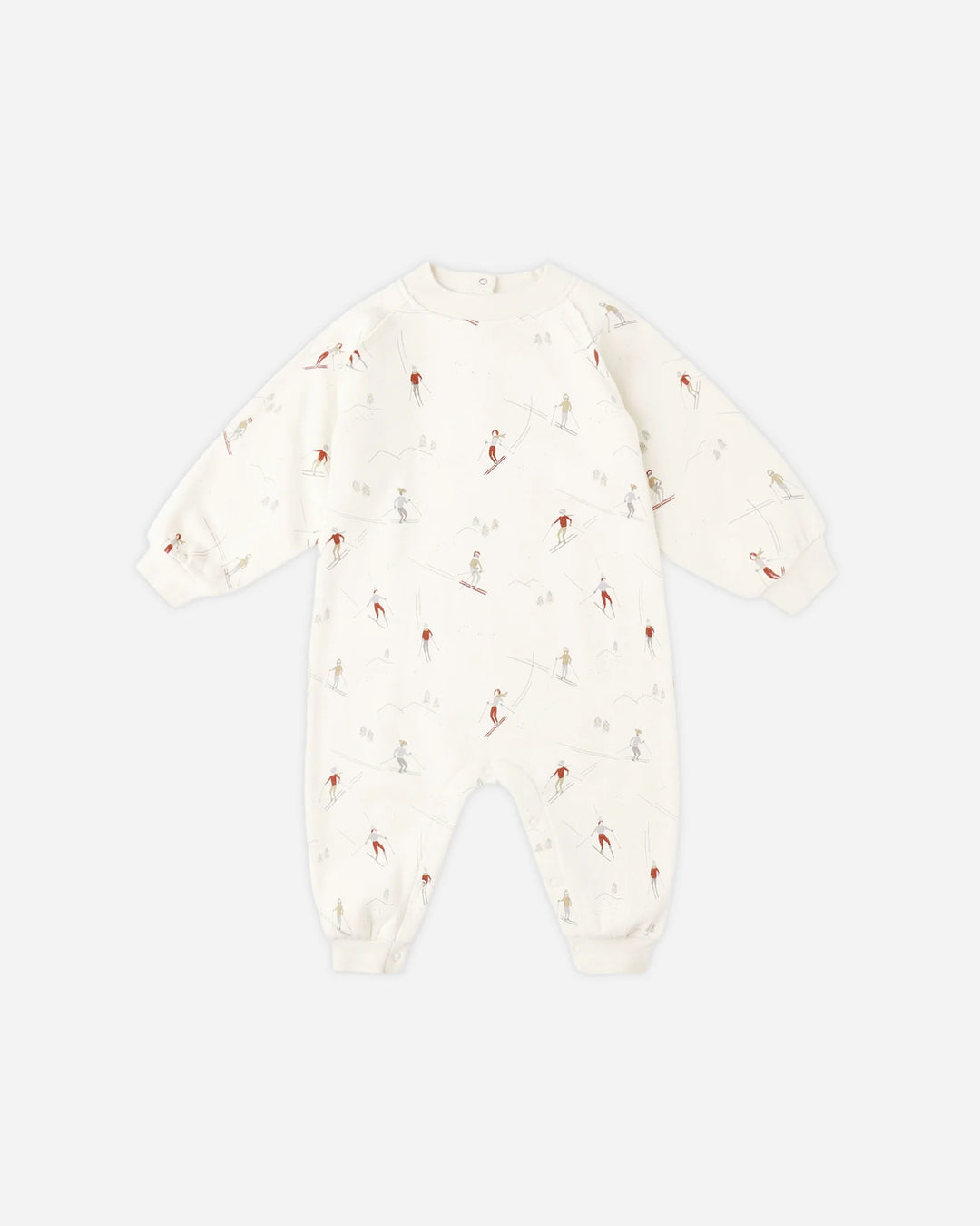 rylee and cru white skier pattern baby romper one piece