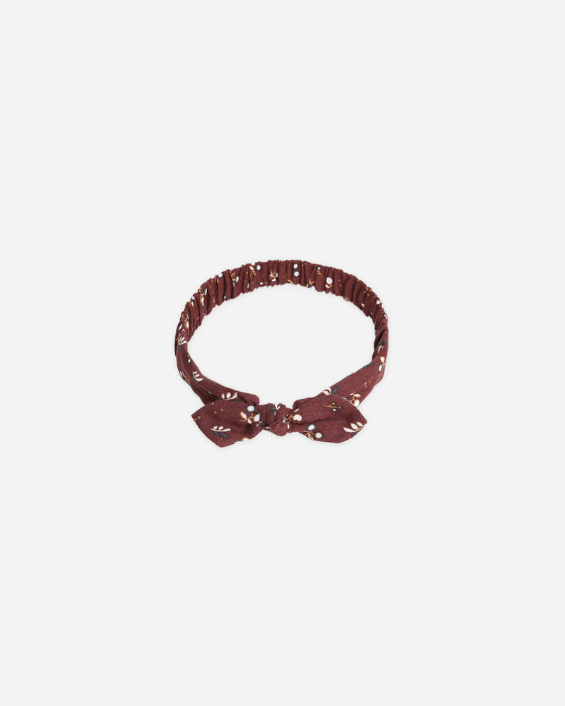 Burgundy Baby Bow Headband by Rylee & Cru, cute headbands perfect for everyday wear