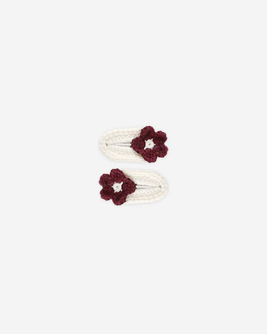 Burgundy Crochet Clips by Rylee & Cru, flat hair clips for toddlers