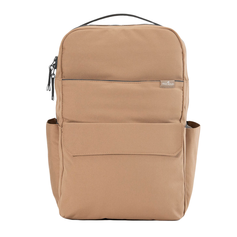 Little Unicorn Red Rovr Roo Backpack - Toffee shown upright, a stylish and functional kids backpack for everyday adventures.