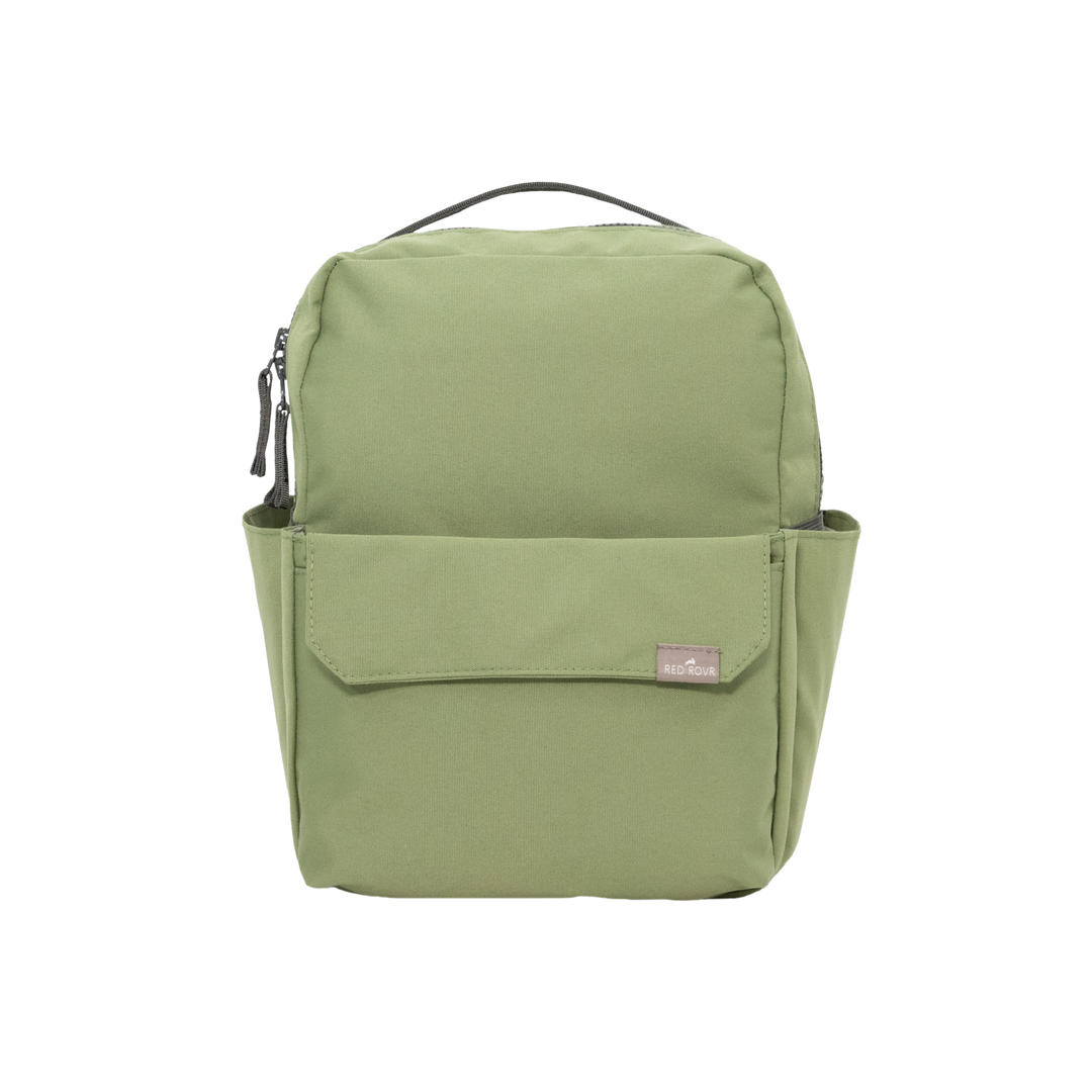 Little Unicorn Red Rovr Mini Roo Backpack in Moss, a stylish and durable choice among kids backpacks for everyday adventures.