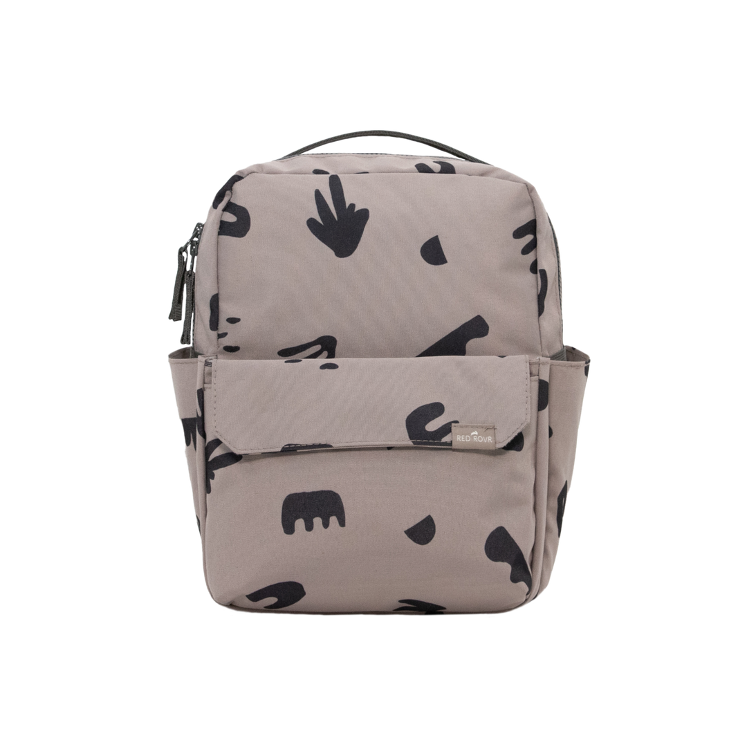 The Little Unicorn Red Rovr Mini Roo Backpack in Truffle Doodle brings playful style and durability to modern kids backpacks.