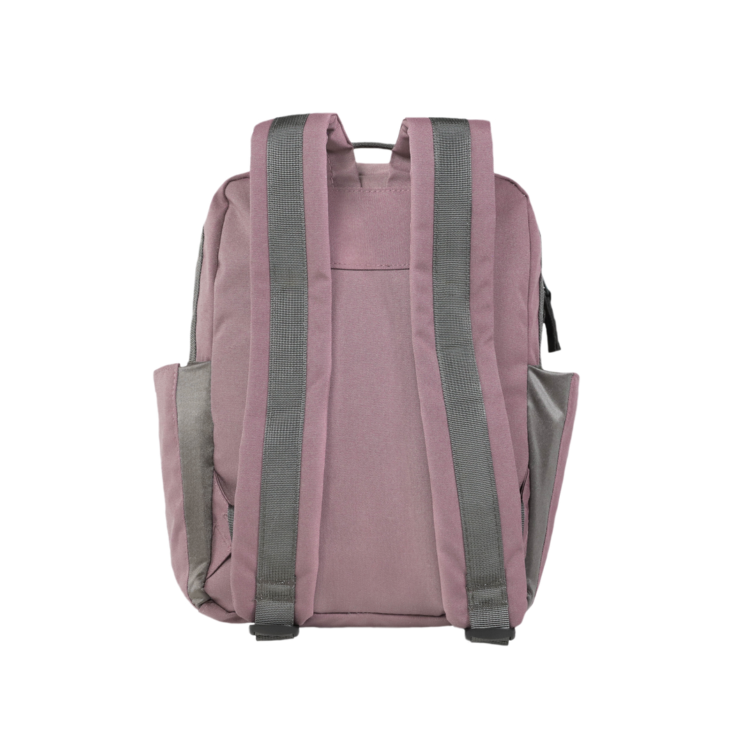 Top-down shot of Little Unicorn Red Rovr Mini Roo Backpack - Mauve showcasing compact and lightweight design for a backpack for kids.