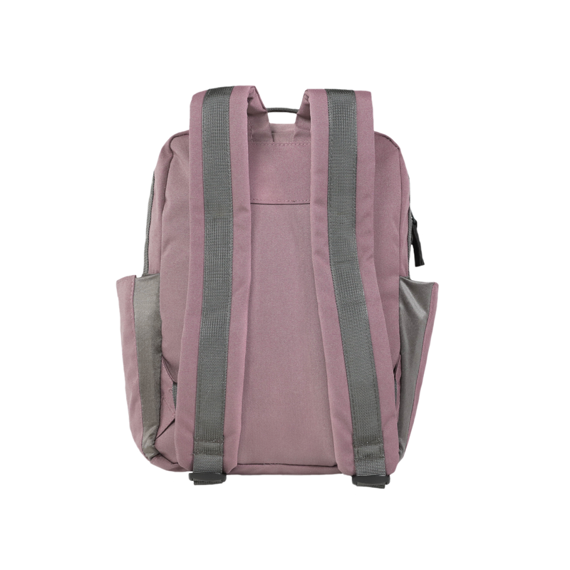 Top-down shot of Little Unicorn Red Rovr Mini Roo Backpack - Mauve showcasing compact and lightweight design for a backpack for kids.