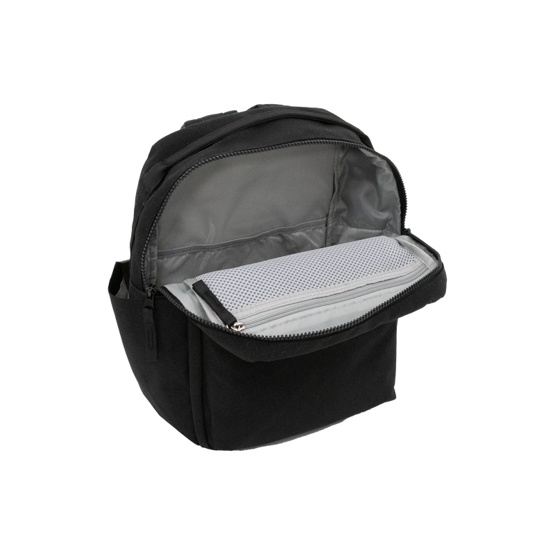 Little Unicorn Red Rovr Mini Roo Backpack - Mauve captured from an angle, a cute and sturdy choice among little kid backpacks.