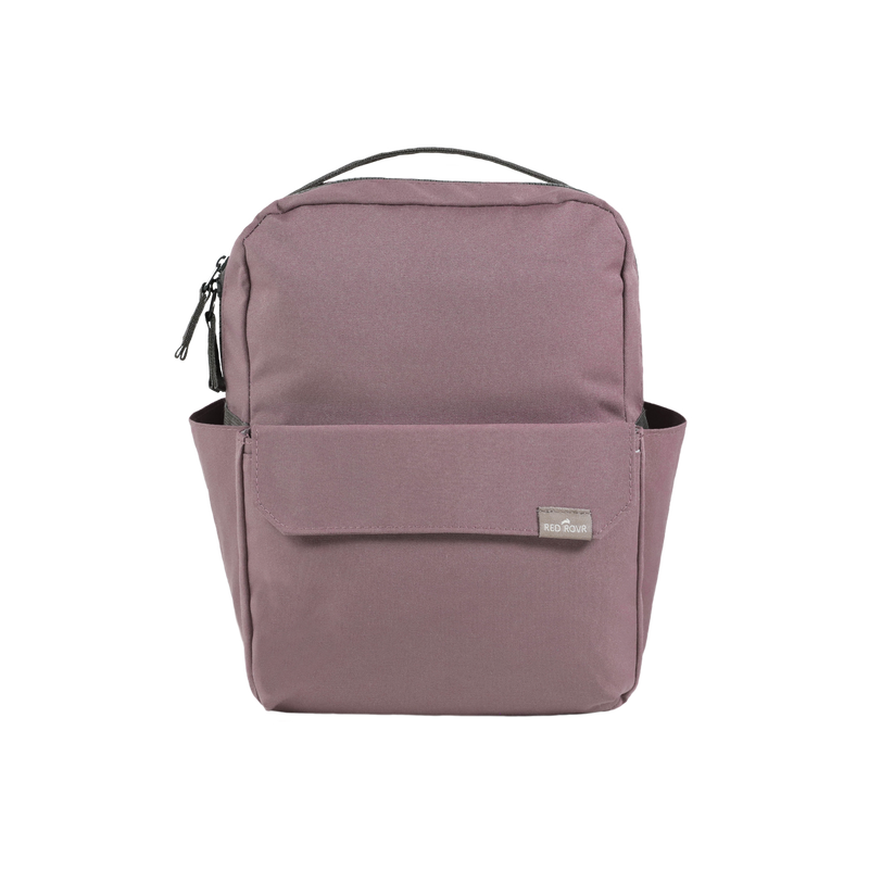 Little Unicorn Red Rovr Mini Roo Backpack - Mauve shown front-facing, a stylish and durable kids backpack for everyday use.