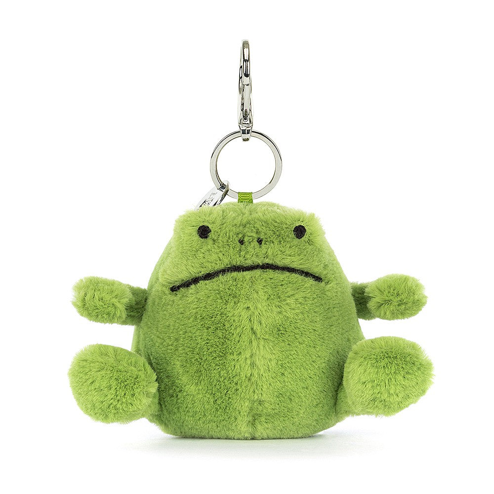 Jellycats stuffed animal frog bag charm