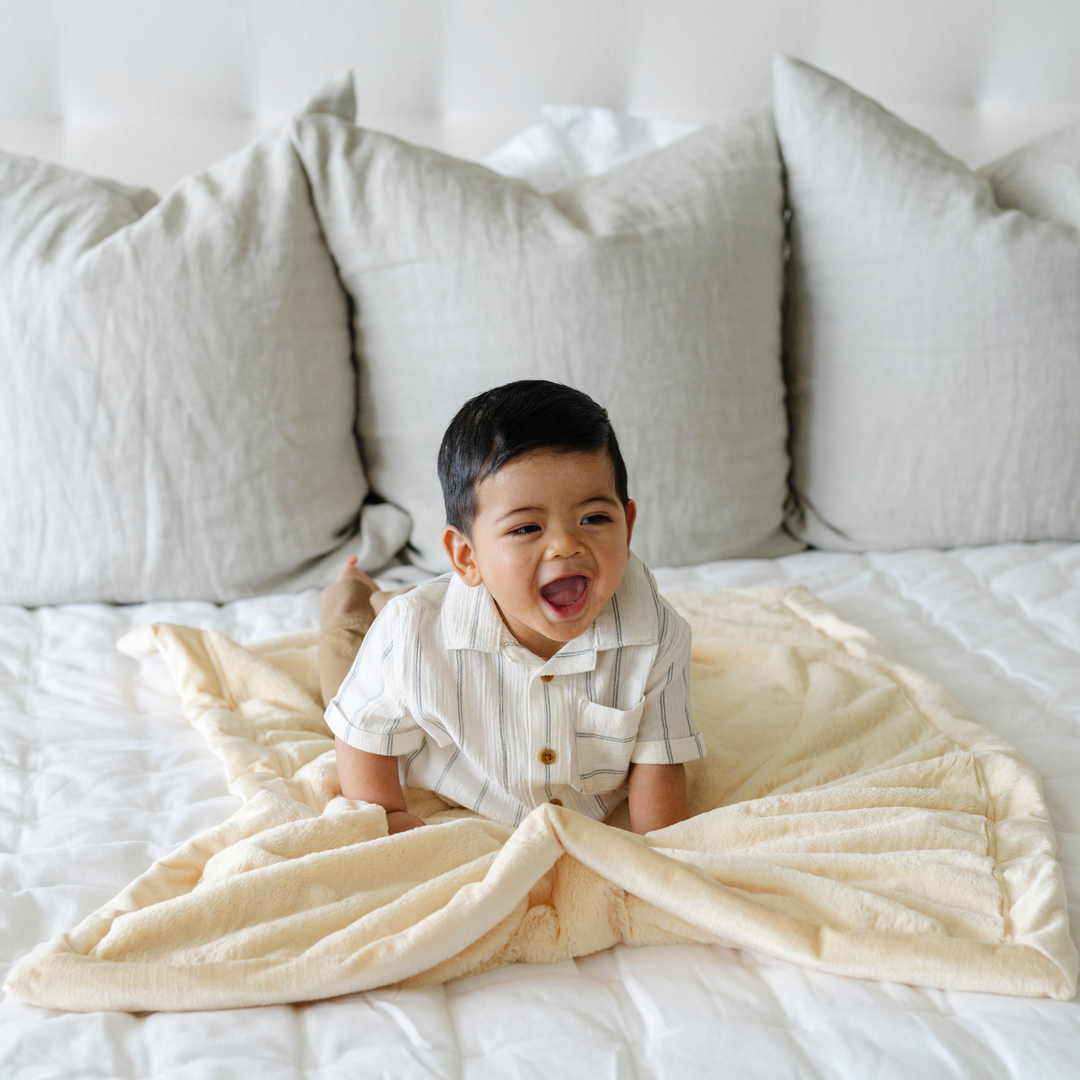 Experience gentle comfort with the Chiffon Saranoni Lush Receiving Blanket, a top best baby blankets choice.