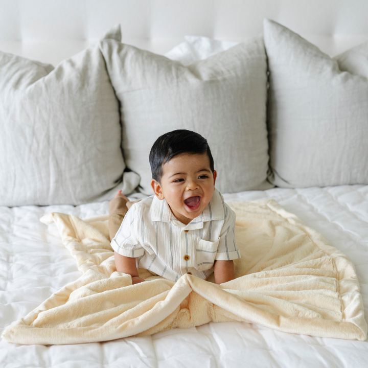 Experience gentle comfort with the Chiffon Saranoni Lush Receiving Blanket, a top best baby blankets choice.