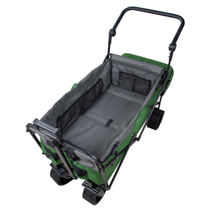 wonderfold s3 folding wagon with breaks green