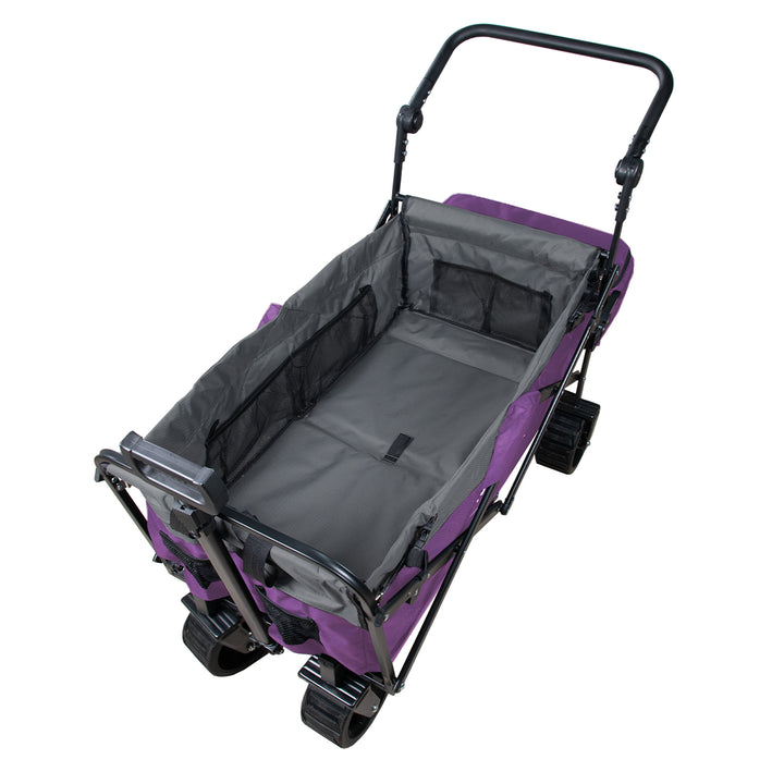 s3 push pull folding wagon with brakes purple