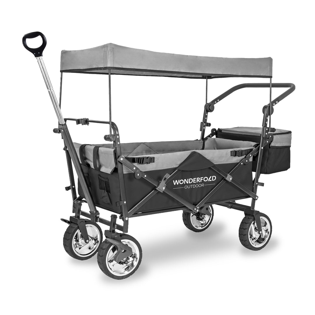 wonderfold s4 folding wagon with canopy and brakes