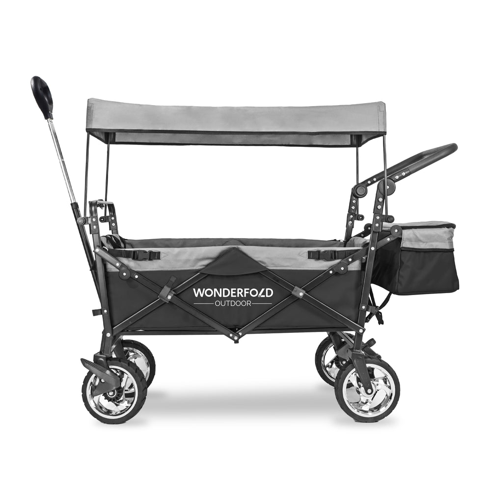 wonderfold s4 folding wagon in black and grey