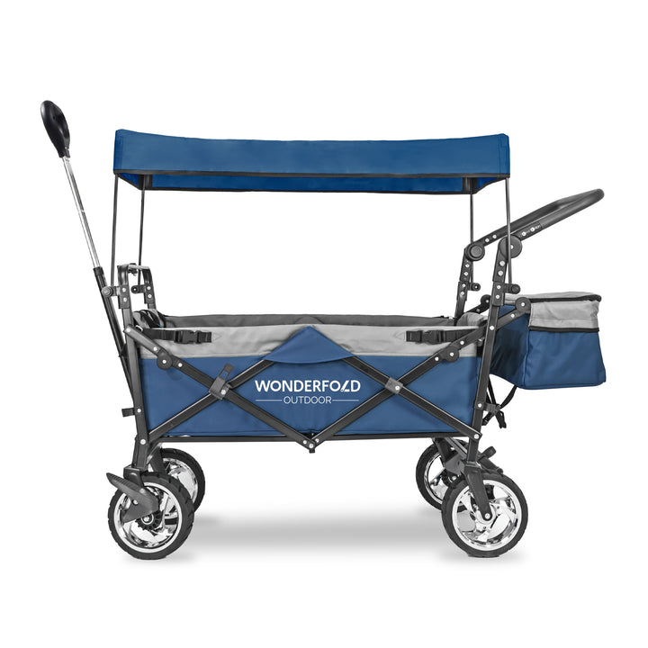 wonderfold blue wagon stroller with canopy and brakes