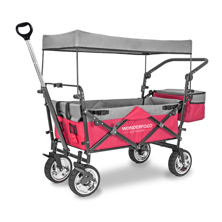 wonderfold red utility wagon with brakes s4