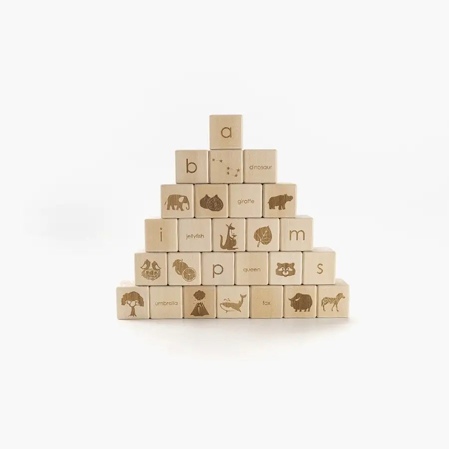 Sabo Concept wooden toys, alphabet toy blocks