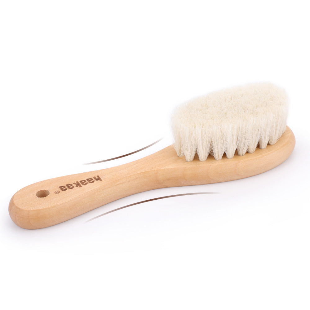 wood hair brush natural hair fiber for babies