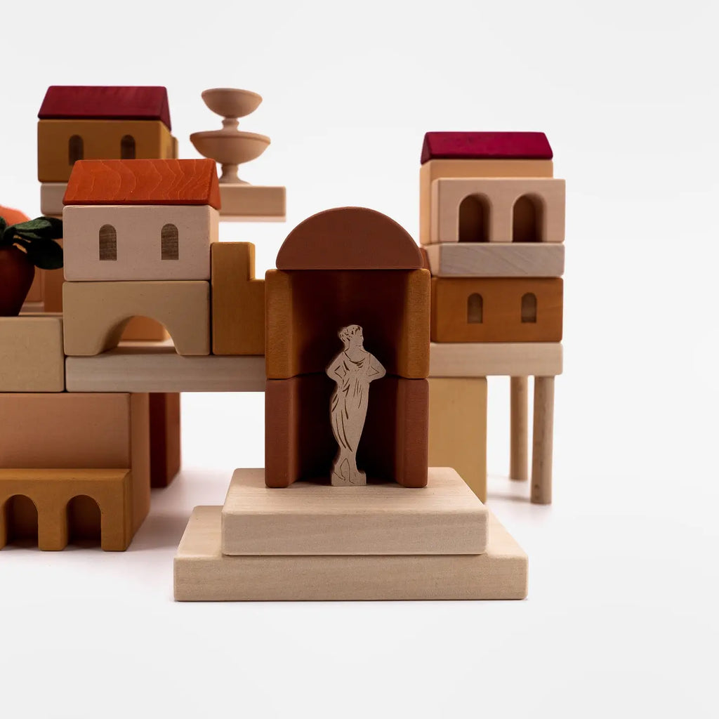 Sabo wooden blocks, Italian Courtyard wooden stacking toys